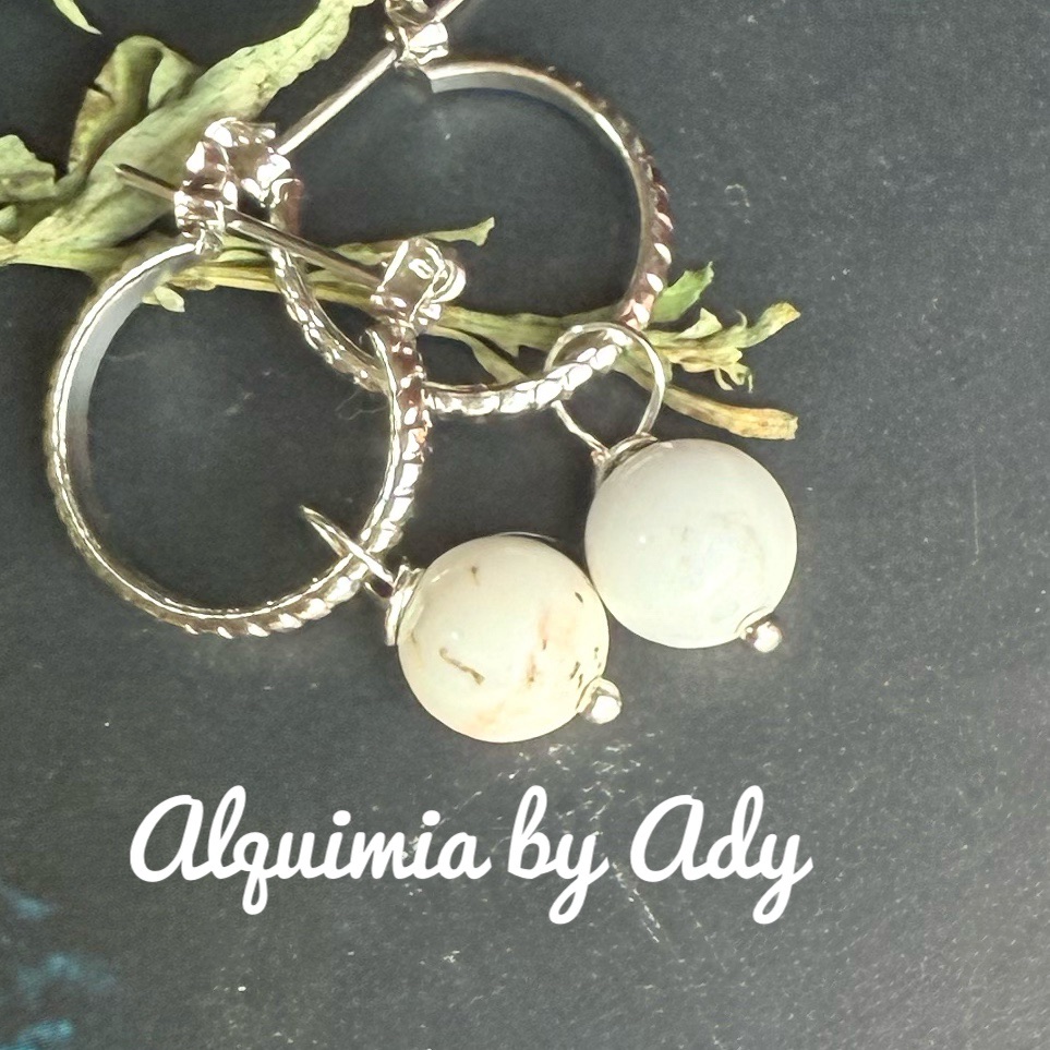 Silver Hoops White Gemstones Drops Earrings 46$